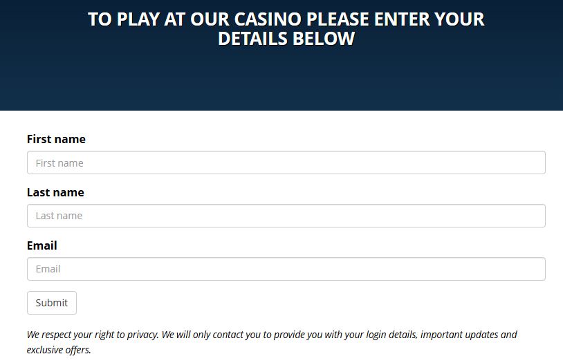 Register your account and start playing at the casino